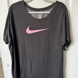 Nike Dark Gray Dri-FIT Tee with White Swoosh
